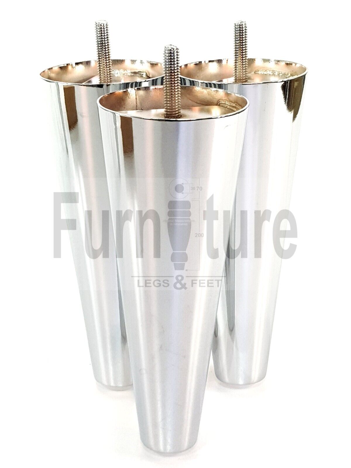 4x Metal Furniture Settee Legs Cabinet Sofa Feet 180mm High Chair Beds M8