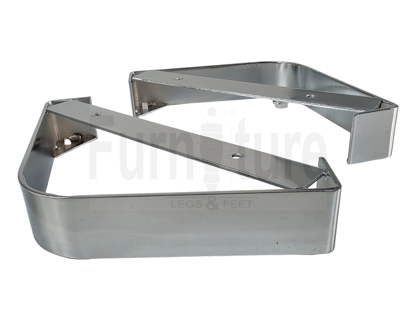 4 Metal Corner Legs Silver Replacement Furniture Feet Chrome Finish 50mm High