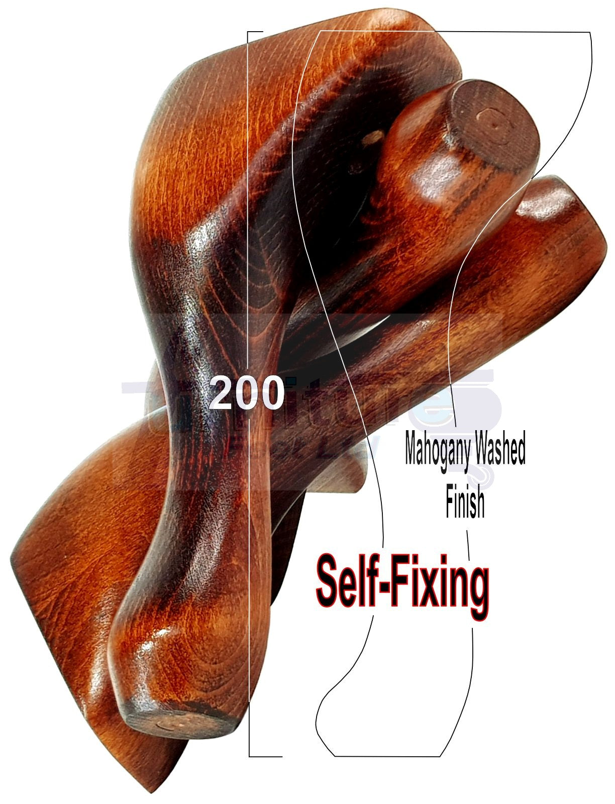 4 Wooden Traditional Queen Anne Furniture Legs 200mm Sofa Chair Beds (Self-Fix)