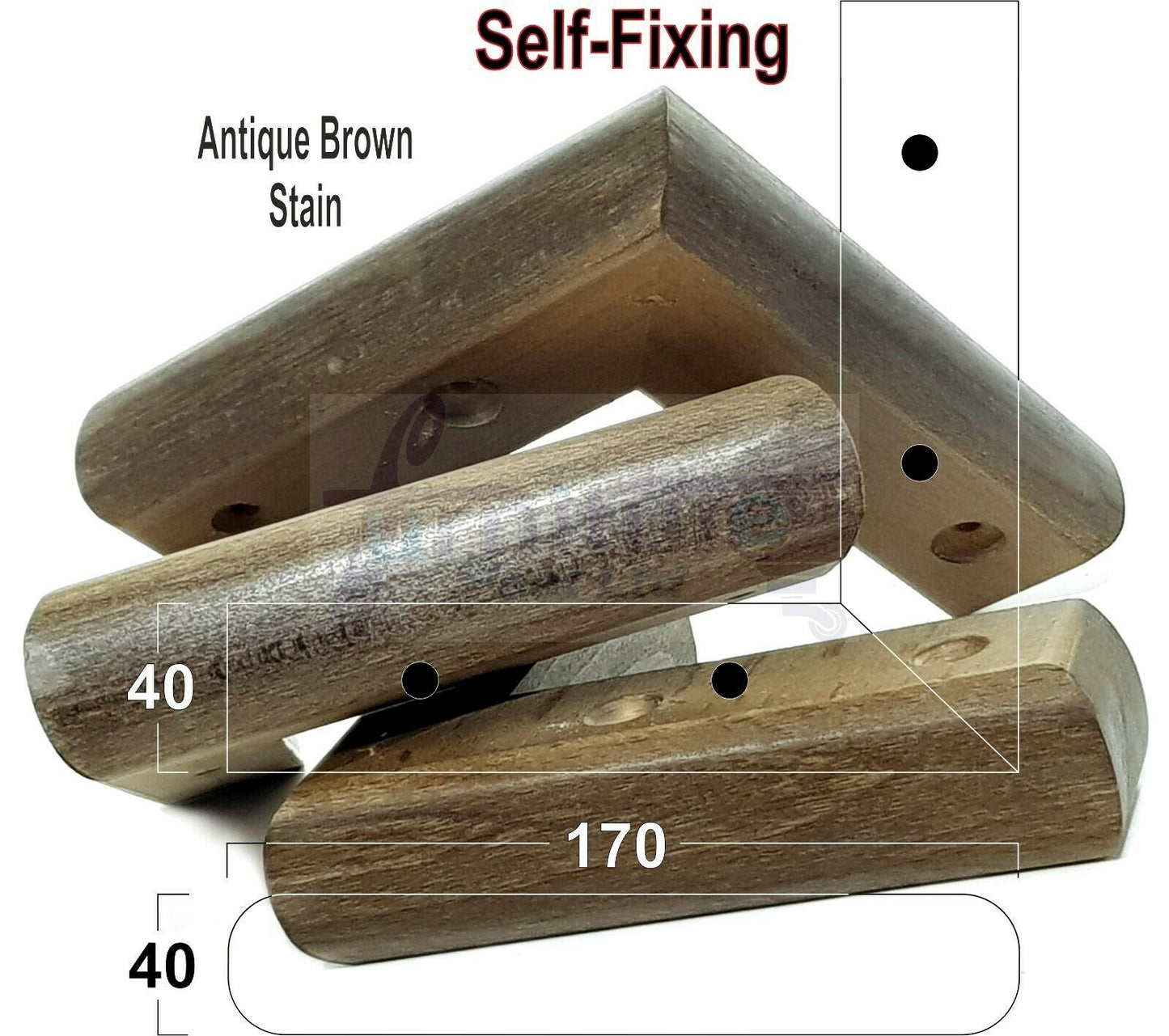 Set Of 4 Wooden Corner Furniture Feet 40mm High Replacement Sofa Chair Legs