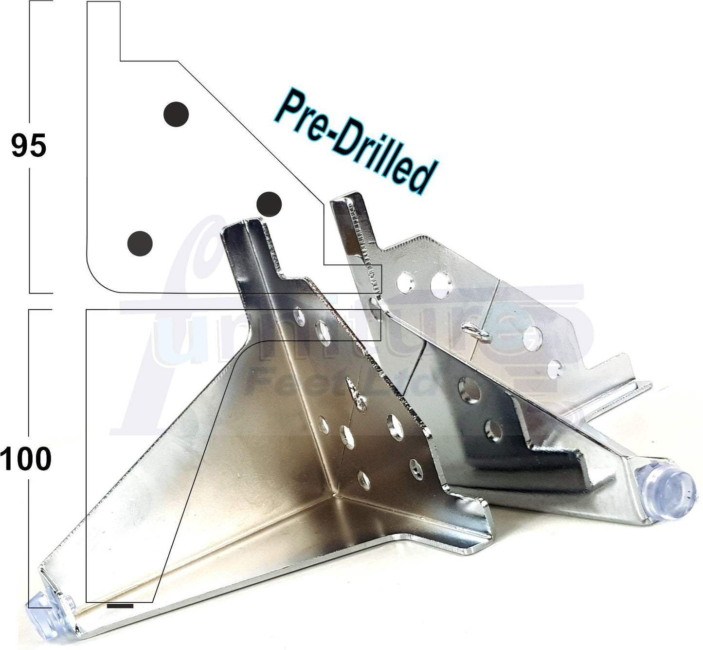 4 Chrome Metal Furniture Legs 100mm High Feet Sofa Chair Cabinets Beds Stools Fix With Screws