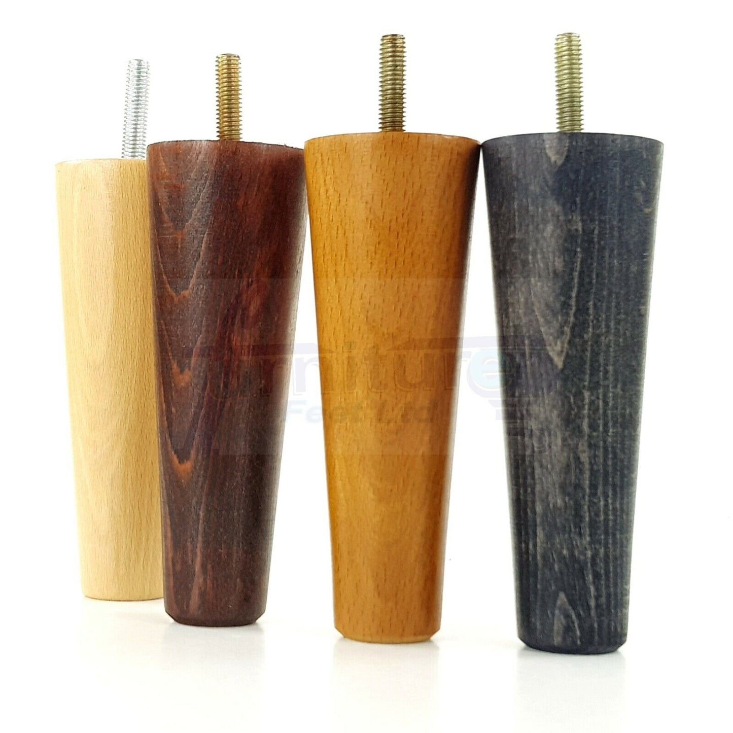 4 Wood Replacement Furniture Chair Legs M8 Footstool Settee Sofa Feet 120mm High