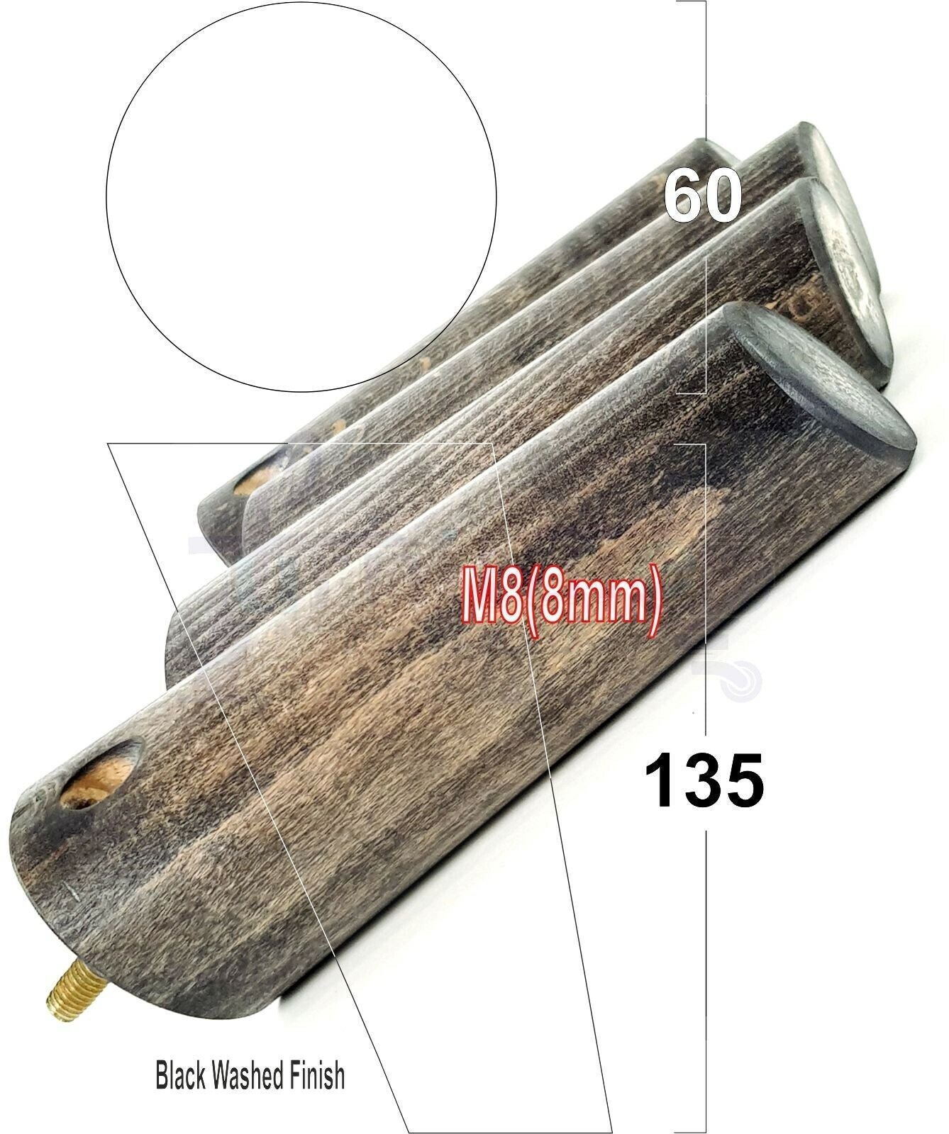 4 Solid Wood Turned Furniture Feet Replacement Mid Centry Angled Retro Legs 135mm High M8 Sofa Chairs Stools Cabinets Beds
