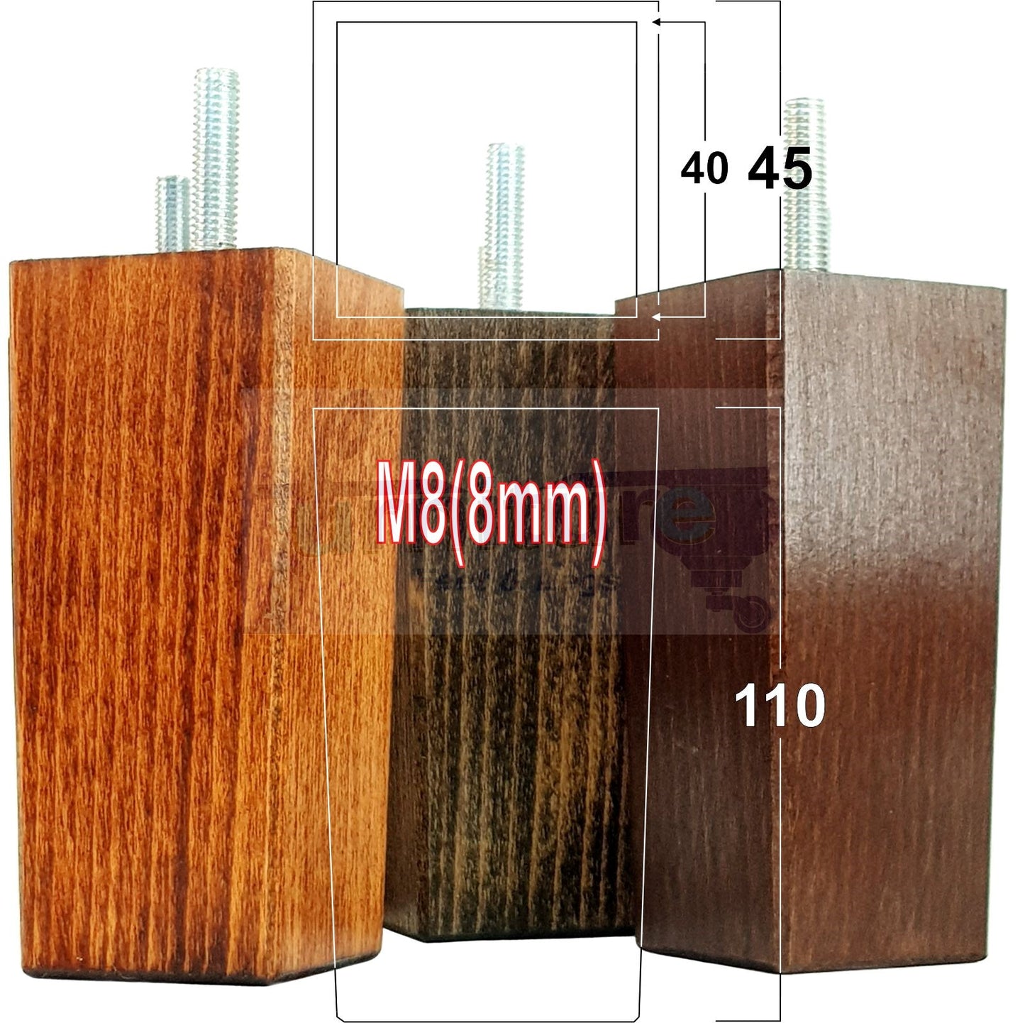 4 Wood Furniture Feet Replacement Legs 110mm High Chairs Stools Sofa Bed Settee & Cabinets M8