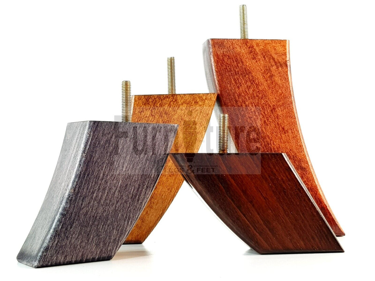 SET OF 4 WOODEN FURNITURE FEET 125mm HIGH REPLACEMENT SOFA LEGS 8mm Thread