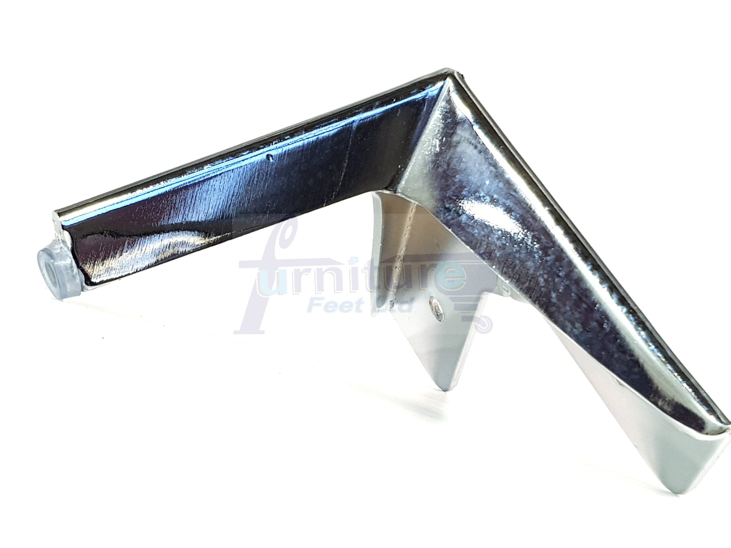 4 Metal Furniture Legs 125mm High Chrome Corner Feet Sofa Chair Beds Cabinets