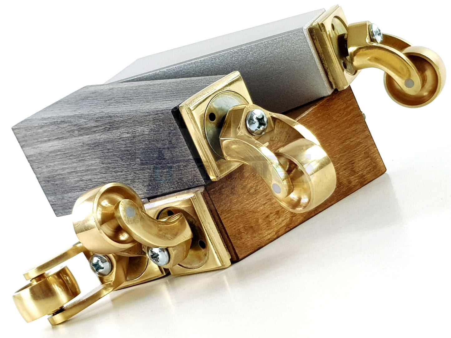 4x Solid Wood Furniture Legs Chair Sofa Bed Replacement Feet 175mm High With Brass Castors 8mm Thread