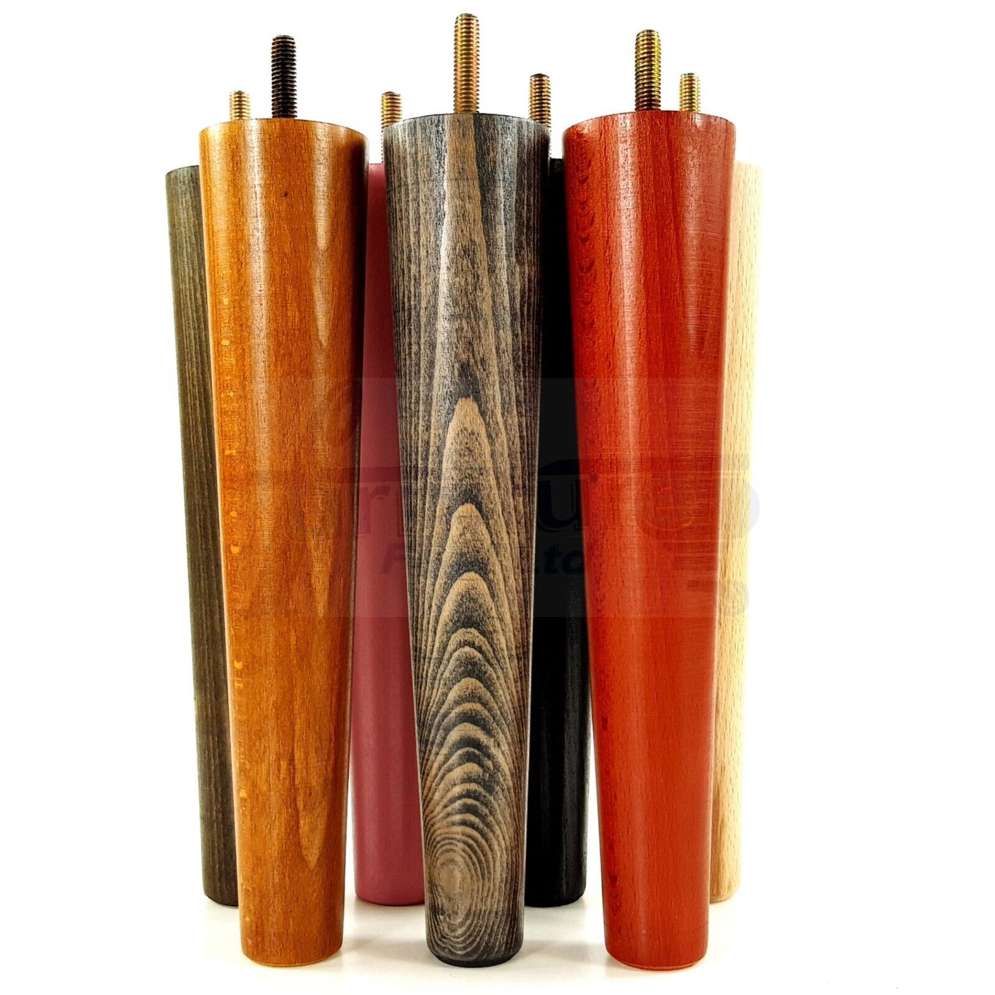 4 Retro Wood Replacement Furniture Chair Legs M8 Footstool Settee Sofa Feet 220mm High