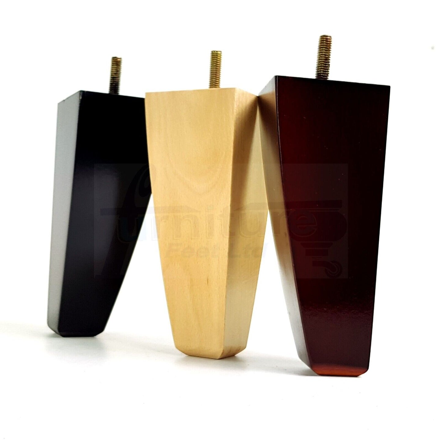 4x Tapered Square Furniture Legs Sofa Feet M8 for Chairs, Settees 150mm High