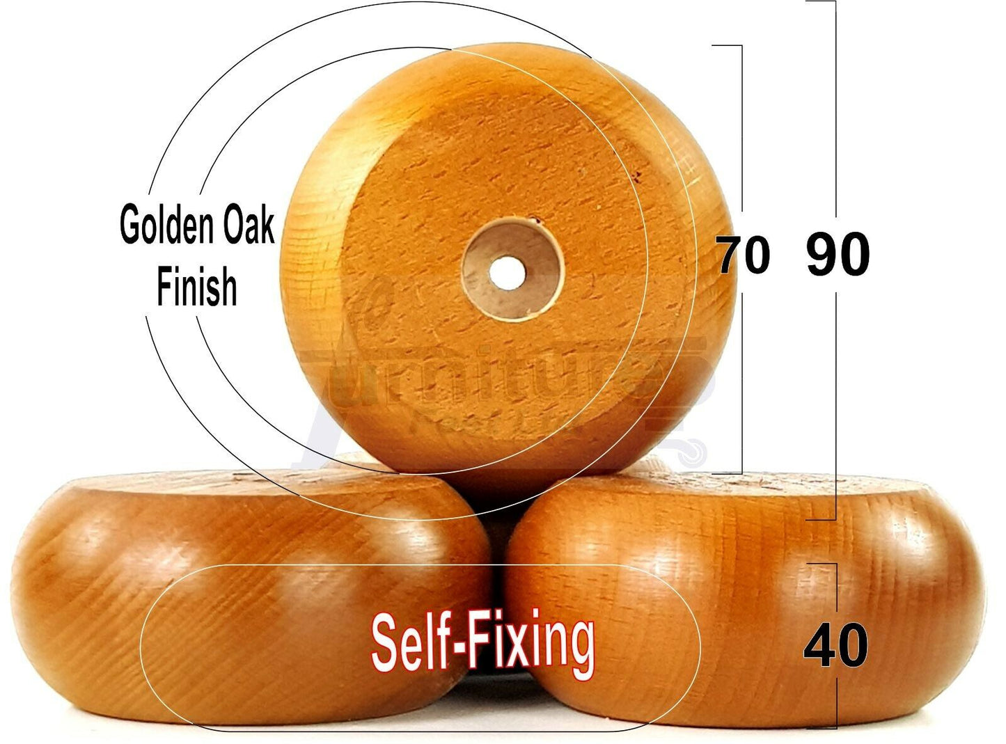 Set Of 4 Solid Wood Replacement Couch Settee Chair Legs Sofa Feet 40mm High