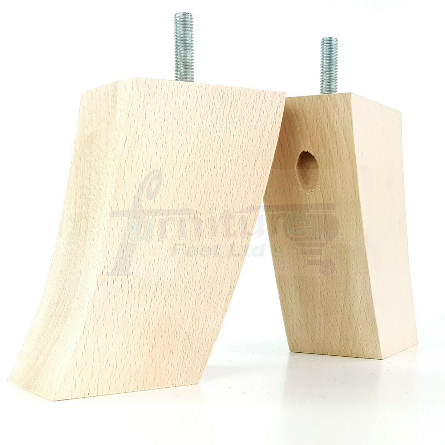 SET OF 4 WOODEN FURNITURE FEET 100mm HIGH REPLACEMENT SOFA LEGS 8mm Thread