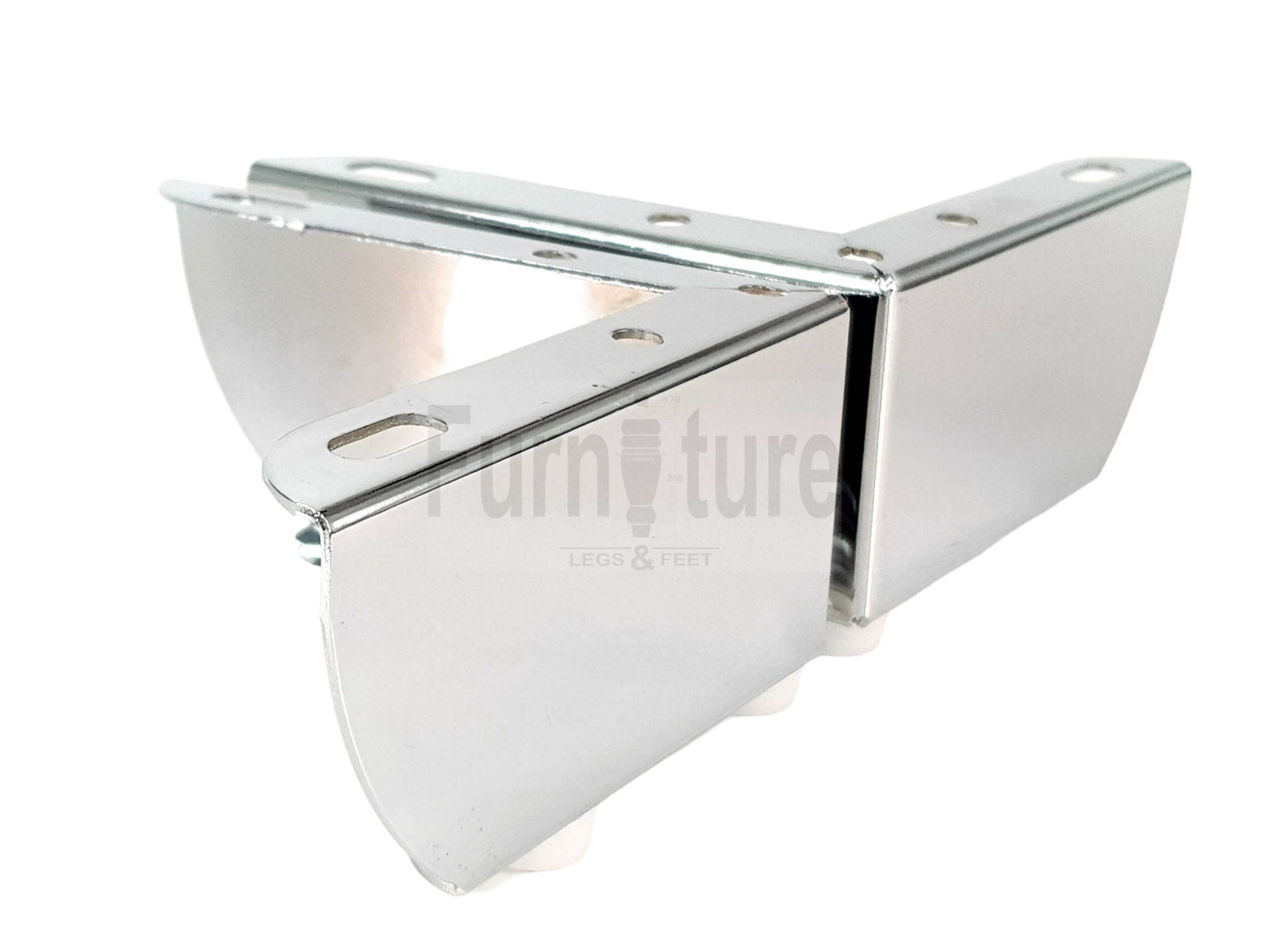 4 Chrome Furniture Legs Metal Feet 50mm High Sofa Chair Cabinets Stools Beds