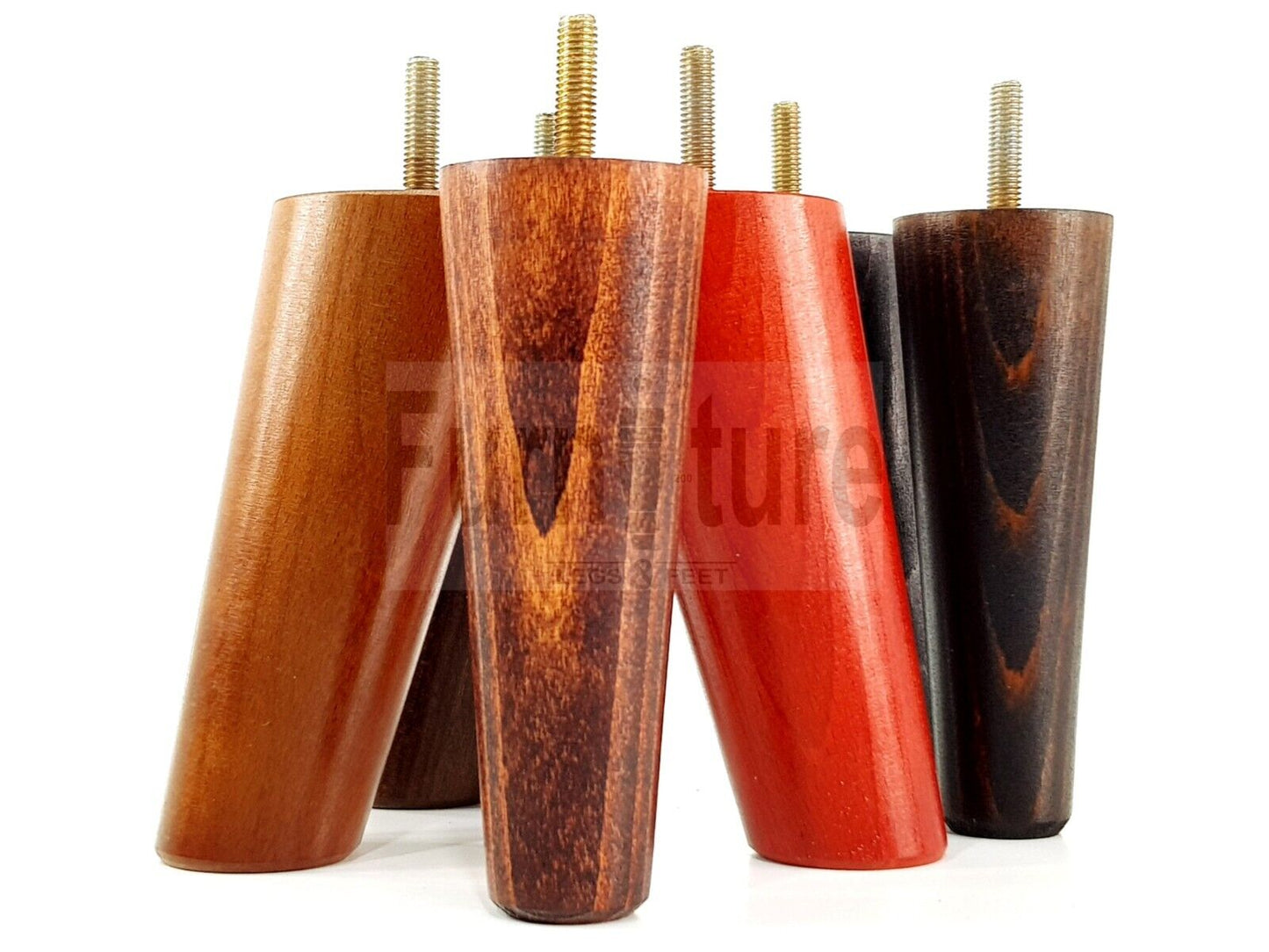 4x Turned Wood Furniture Settee Leg M8 Replacement Feet Chairs Stools Sofa 120mm
