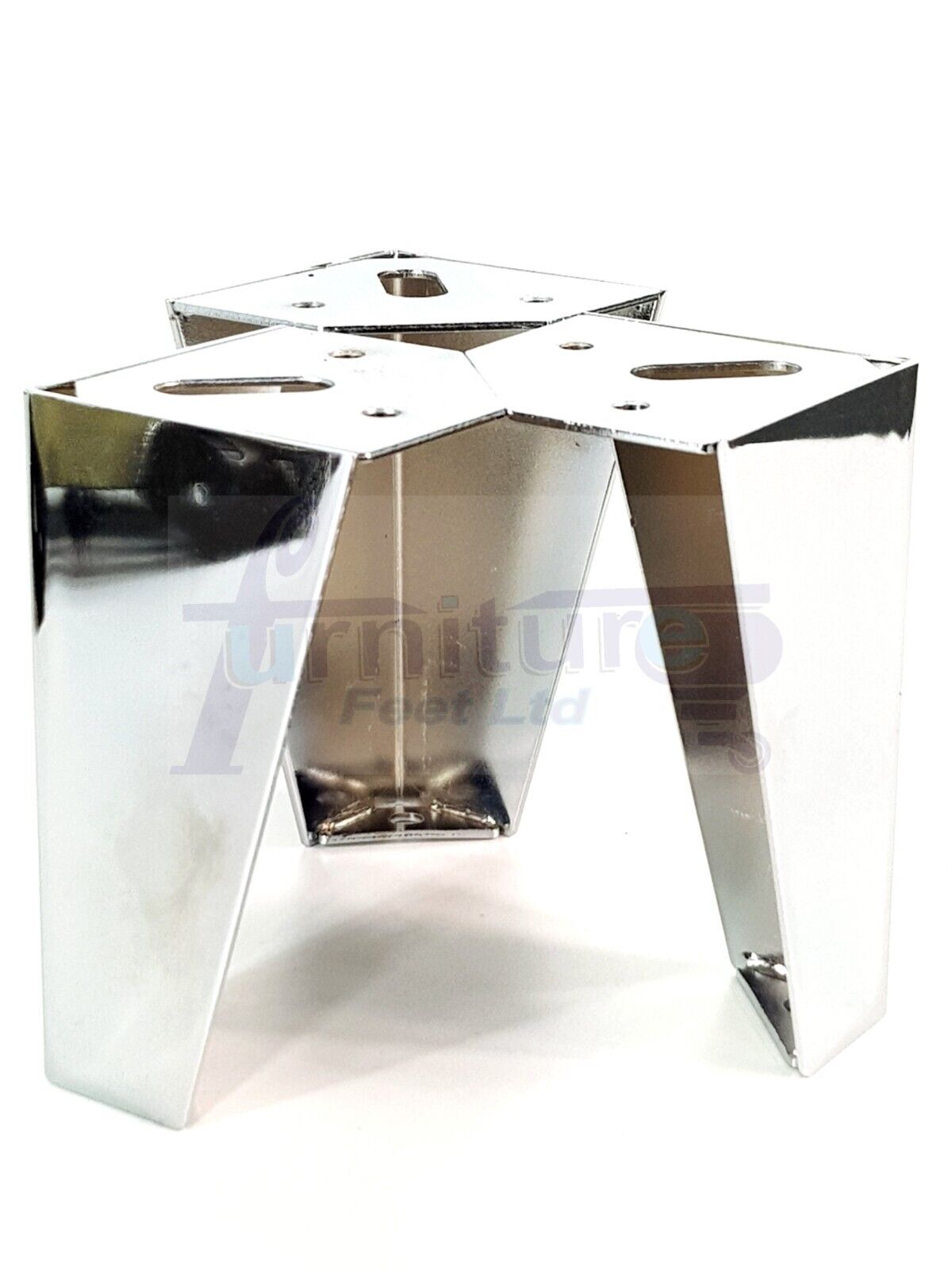 4 Silver Chrome Metal Legs 125mm High Replacement Feet Cabinet Sofa Chair Stool