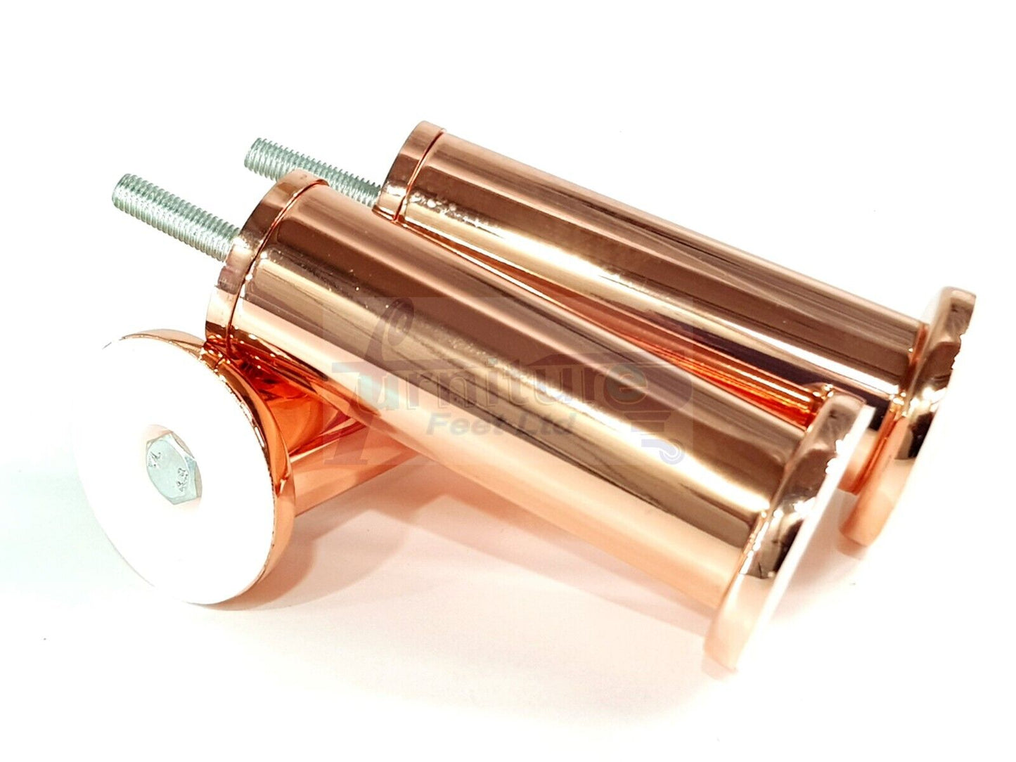 4 Rose Gold Furniture Feet Metal Copper Legs 125mm High Sofa Chair Beds Cabinets