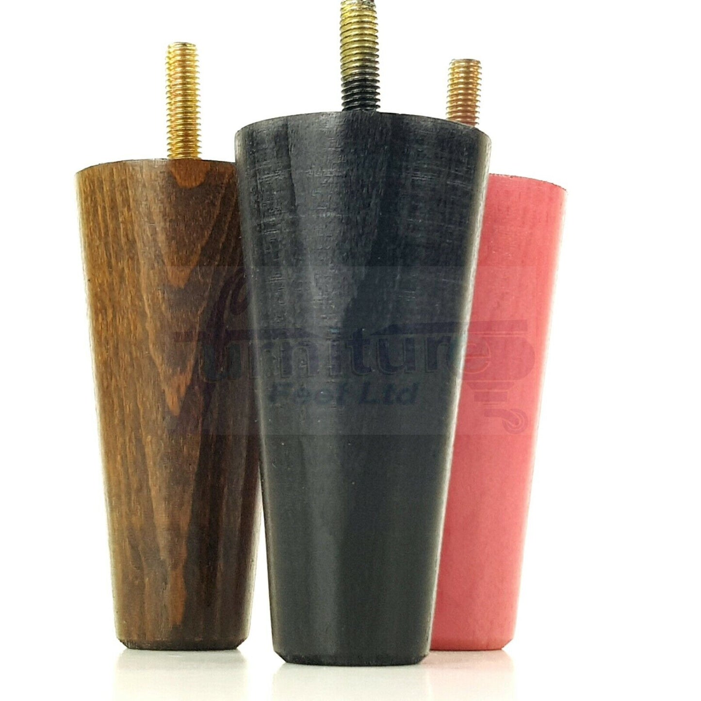 4 Turned Wood Replacement Furniture Chair Legs M8 Settee Sofa Round Feet 100mm High