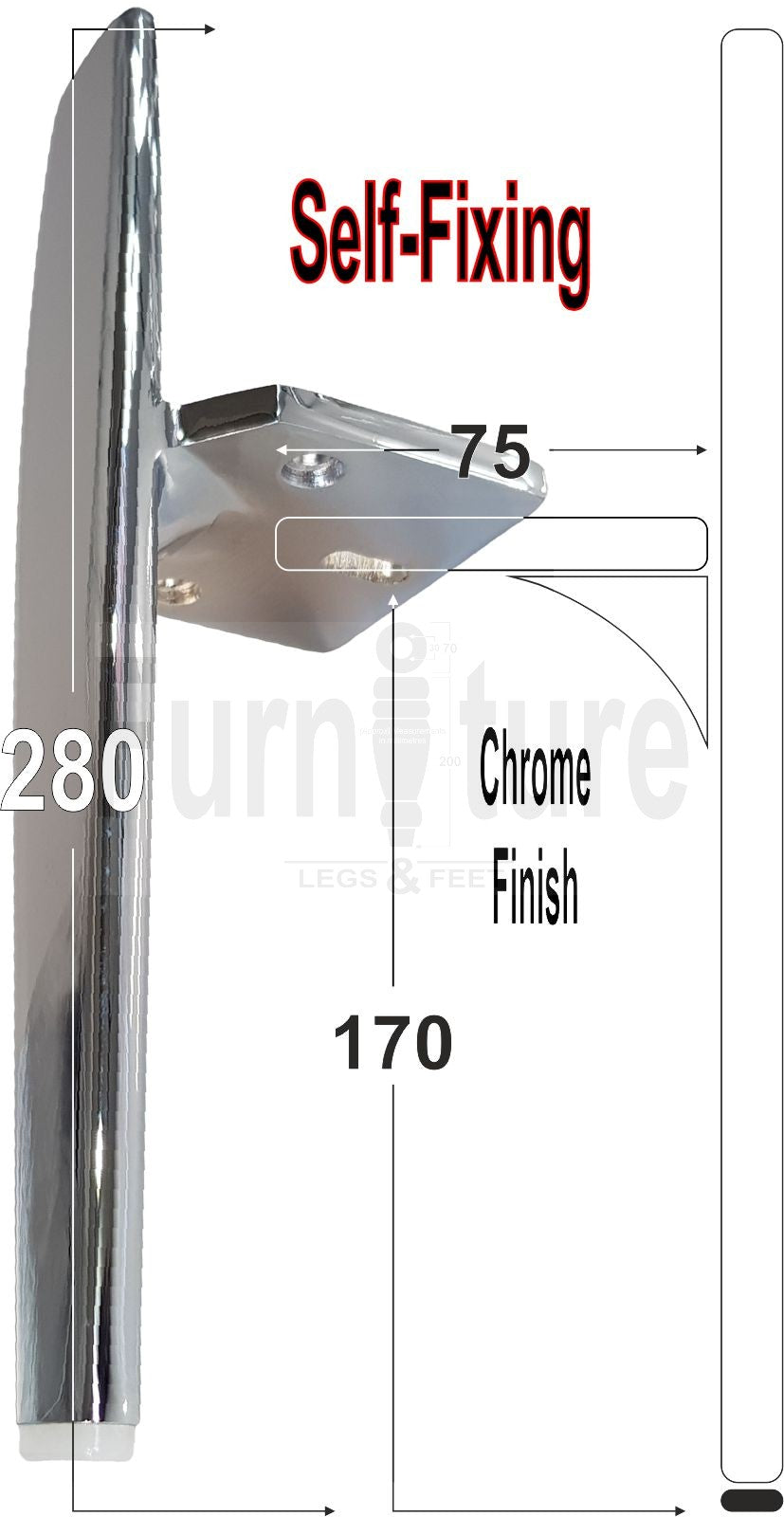 4 Chrome Furniture Settee Legs Cabinet Sofa Metal Feet 170mm High Chair Beds