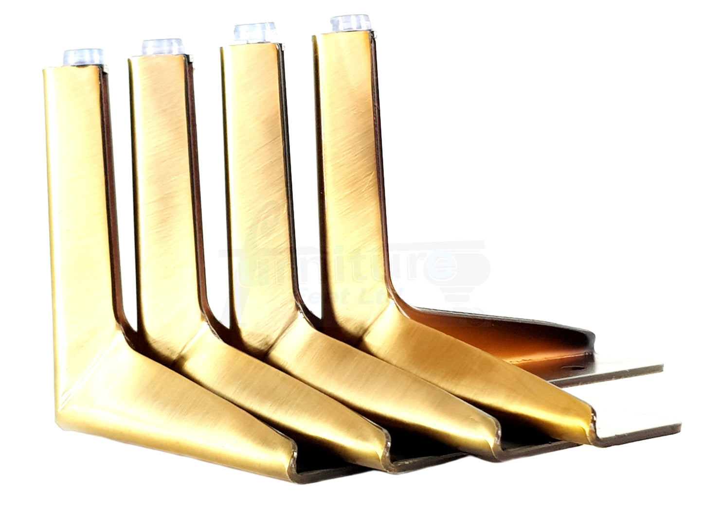 4x FURNITURE FEET METAL ANTIQUE BRUSHED BRASS FURNITURE LEGS SOFAS CHAIRS STOOLS 125mm HIGH PKC402 PreDrilled