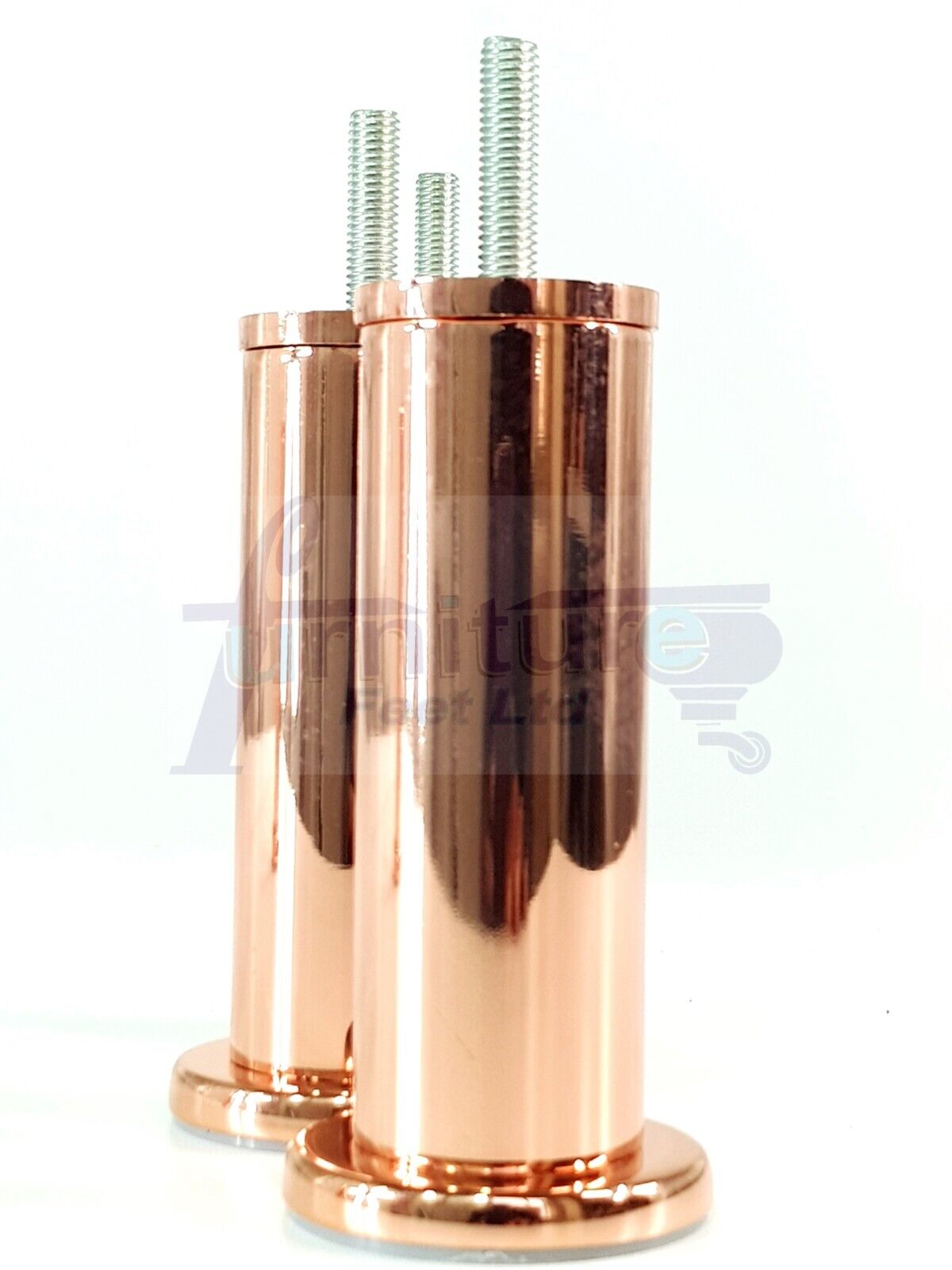 4 Rose Gold Furniture Feet Metal Copper Legs 125mm High Sofa Chair Beds Cabinets