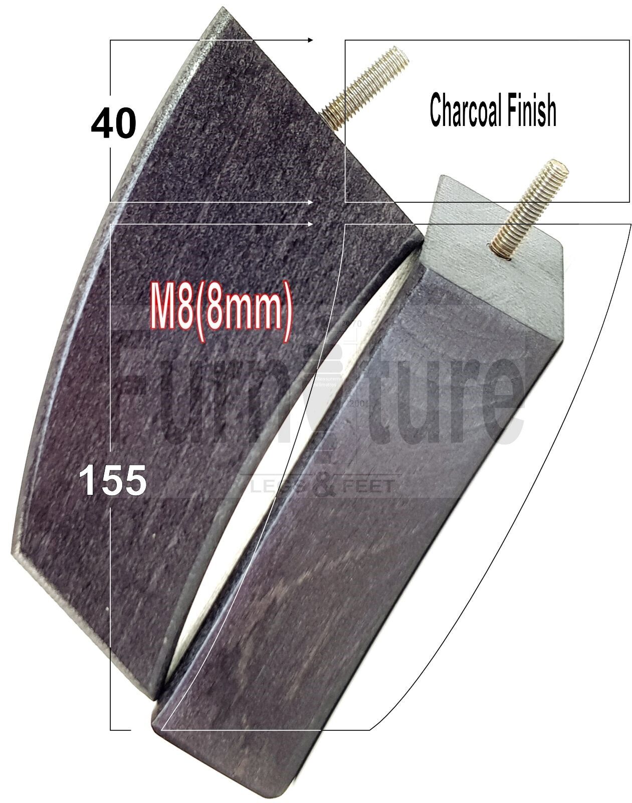 SET OF 4 WOODEN FURNITURE FEET 155mm HIGH REPLACEMENT SOFA LEGS 8mm Thread