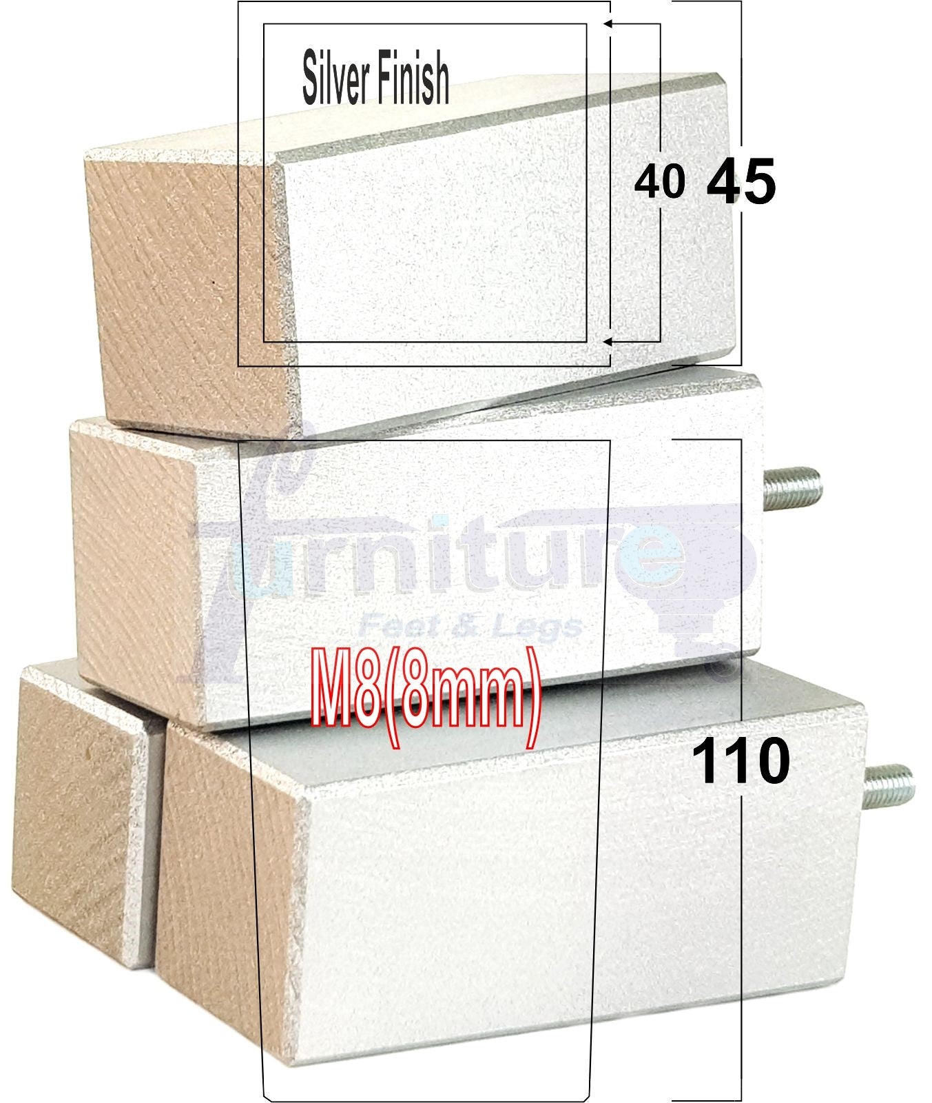4 Wood Furniture Feet Replacement Legs 110mm High Chairs Stools Sofa Bed Settee & Cabinets M8