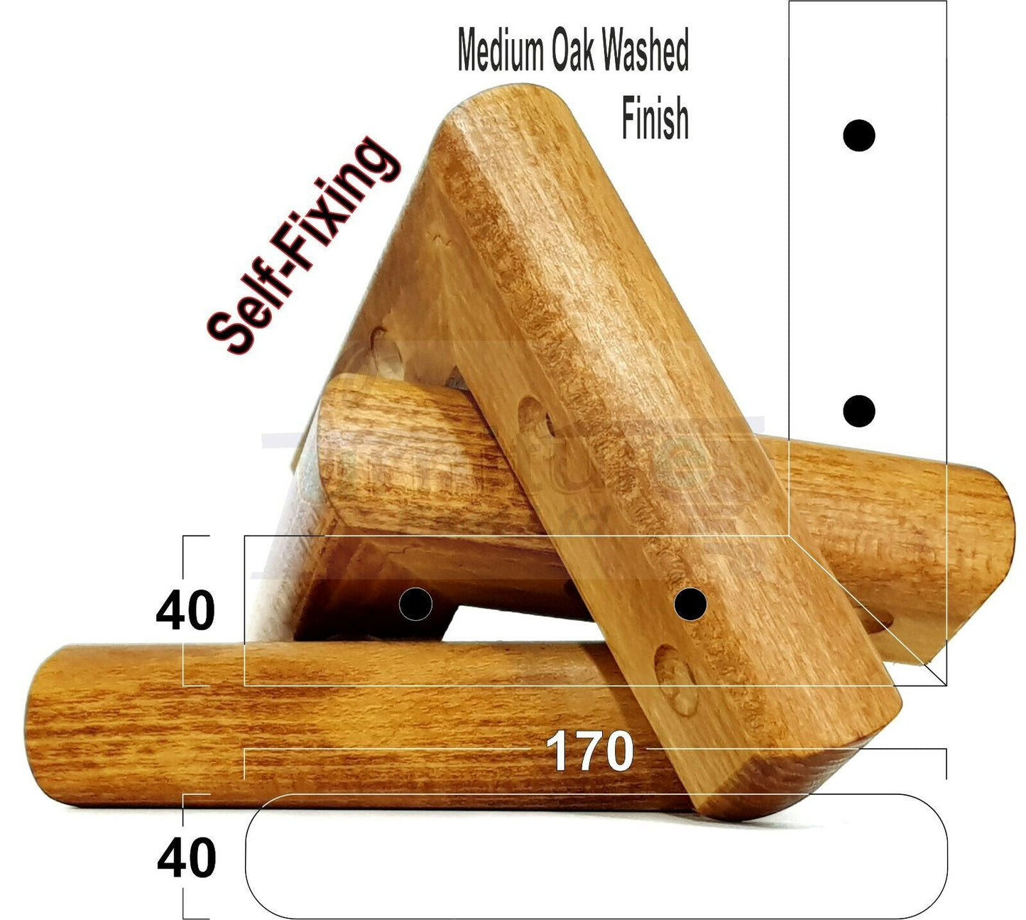 Set Of 4 Wooden Corner Furniture Feet 40mm High Replacement Sofa Chair Legs
