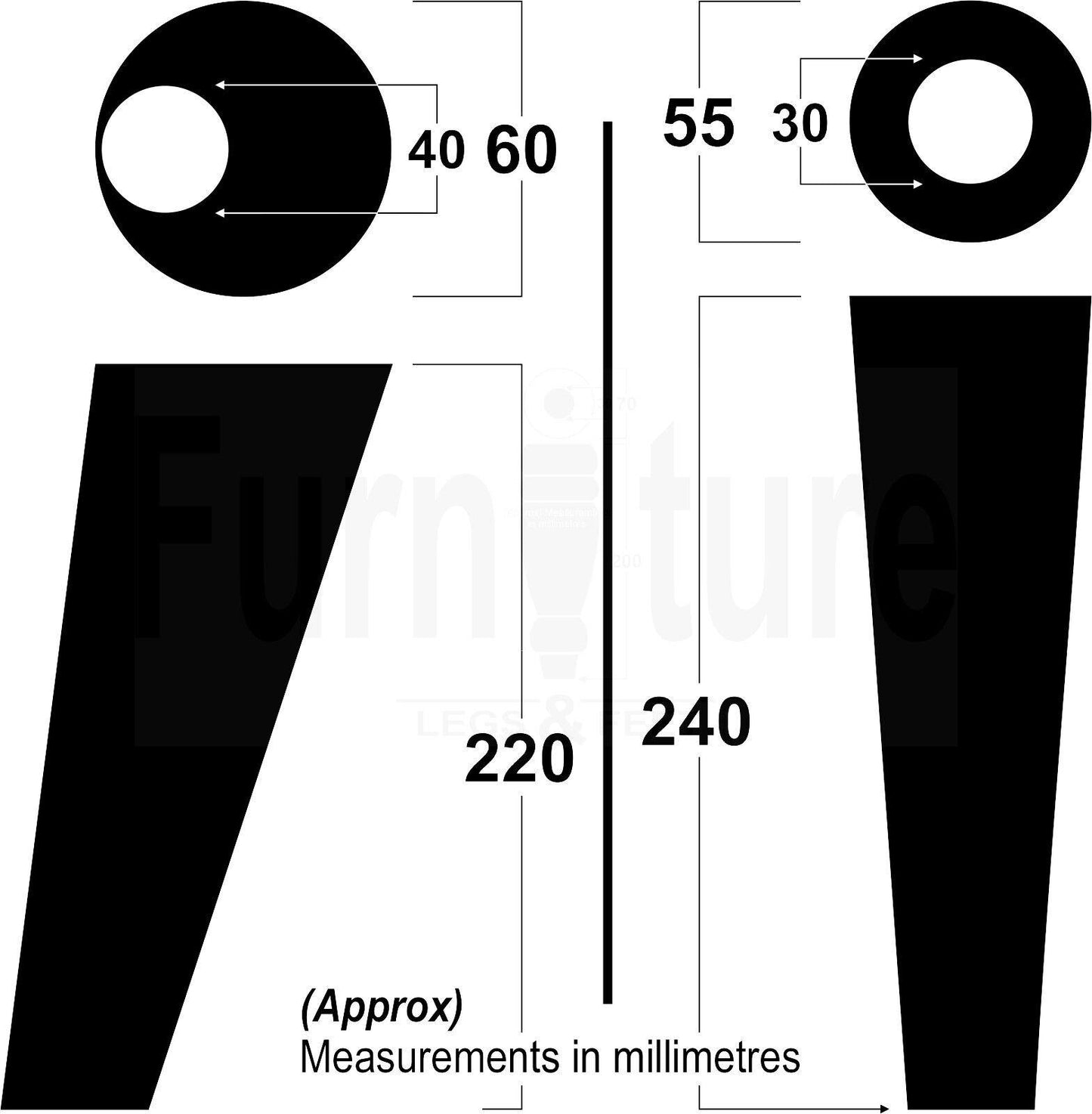 4 Solid Wood Turned Furniture Feet Replacement Mid Centry 2 Angled Retro Legs 135mm High 2 Straight At 150mm M8 Sofa Chairs Stools Cabinets Beds
