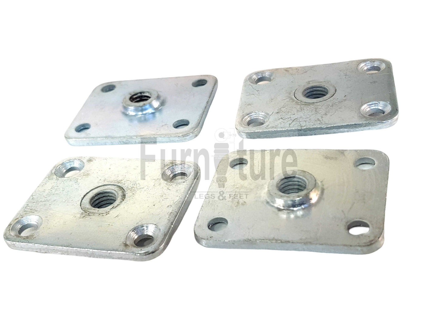Furniture Fittings, Upholstery Fitting, Leg Fitting Nuts, Straight Fixing Plates x4