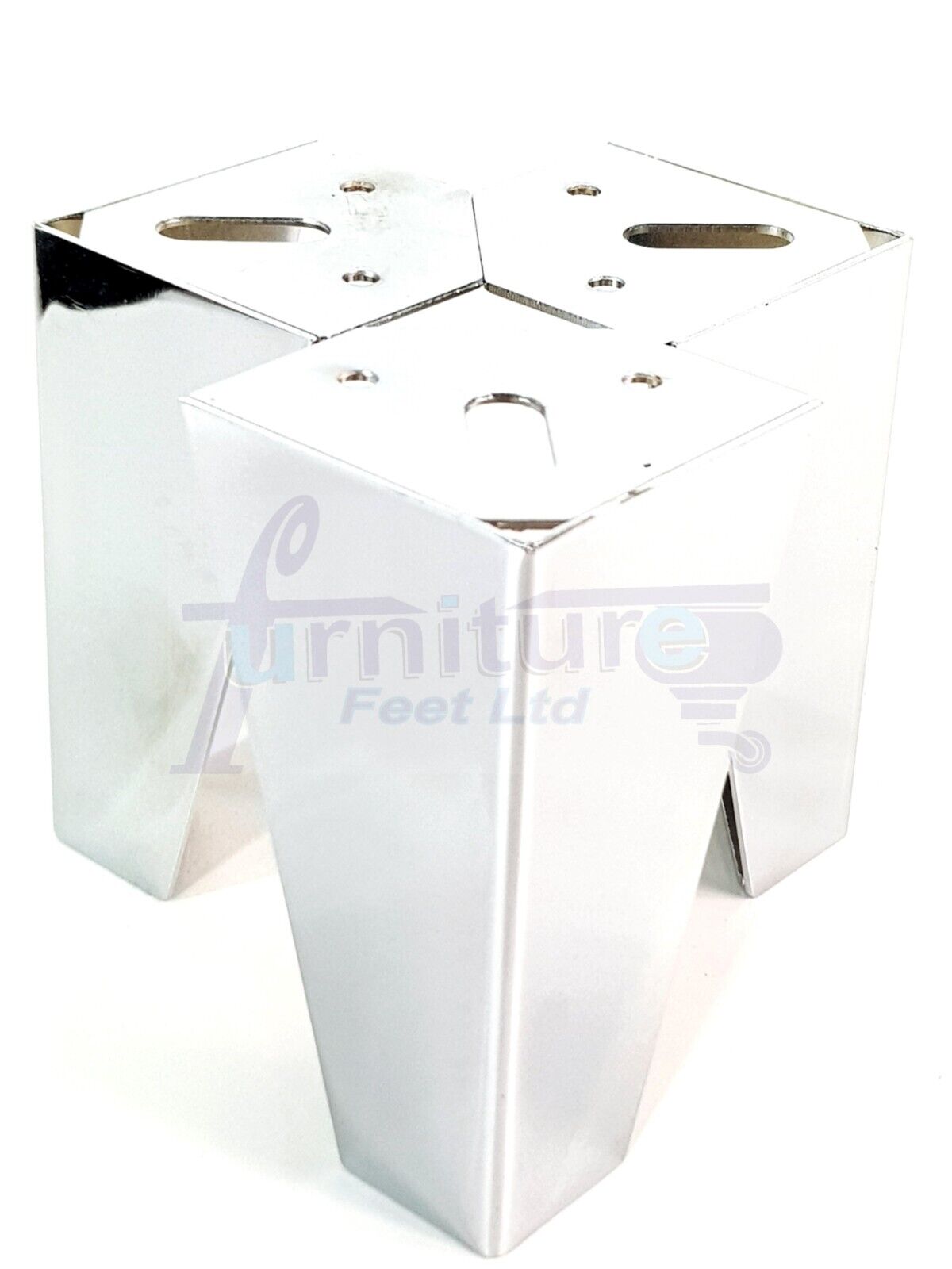 4 Silver Chrome Metal Legs 125mm High Replacement Feet Cabinet Sofa Chair Stool
