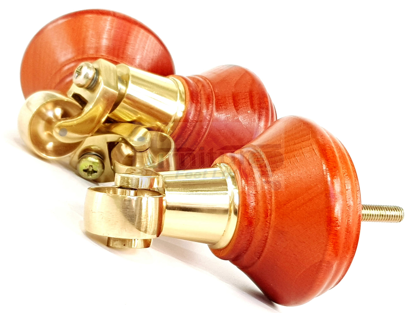 4x Teak Wooden Furniture Sofa Legs M8 With Castors Replacement Chair Settee Feet 115mm - 125mm High