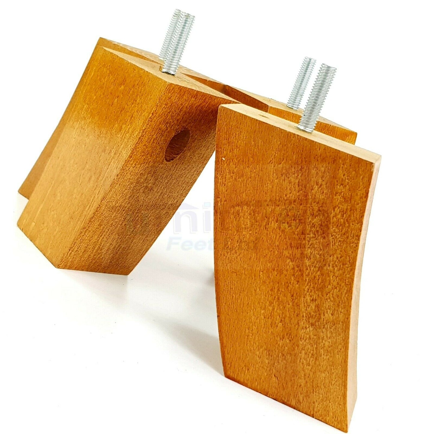 SET OF 4 WOODEN FURNITURE FEET 100mm HIGH REPLACEMENT SOFA LEGS 8mm Thread