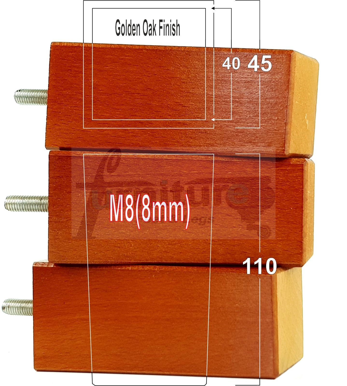 4 Wood Furniture Feet Replacement Legs 110mm High Chairs Stools Sofa Bed Settee & Cabinets M8