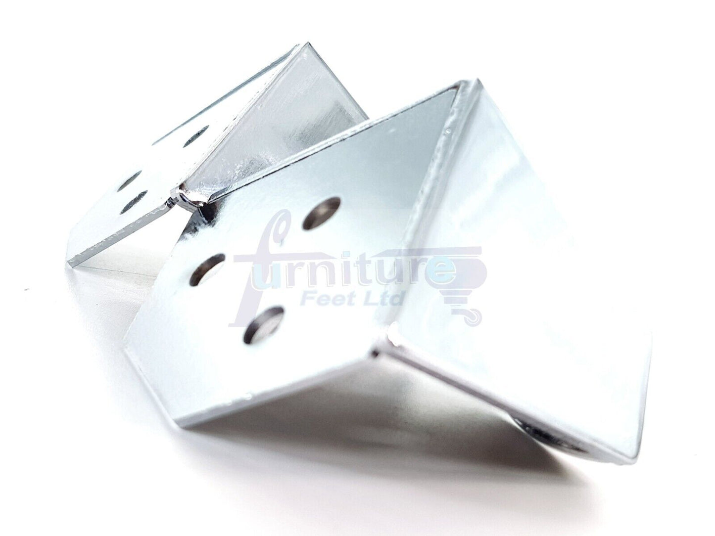 4 Metal Furniture Legs 60mm High Chrome Corner Feet Sofa Chair Beds Cabinets