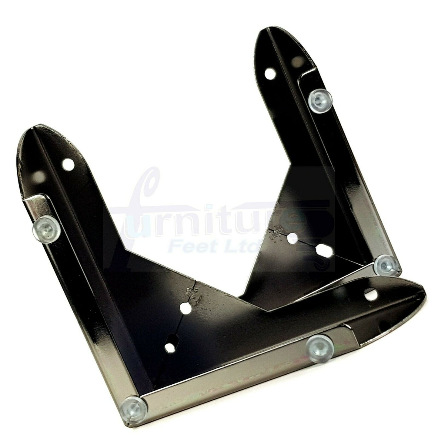 4x Metal Furniture Legs 40mm High Chair Settee Sofa Feet Black Chrome (Self-Fix)