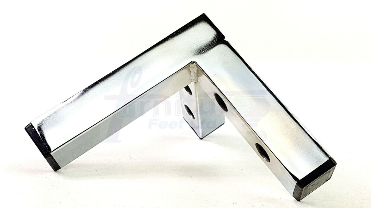 4x Metal Furniture Legs Replacement Sofa Chair Feet 155mm High Chrome (Self-Fix)