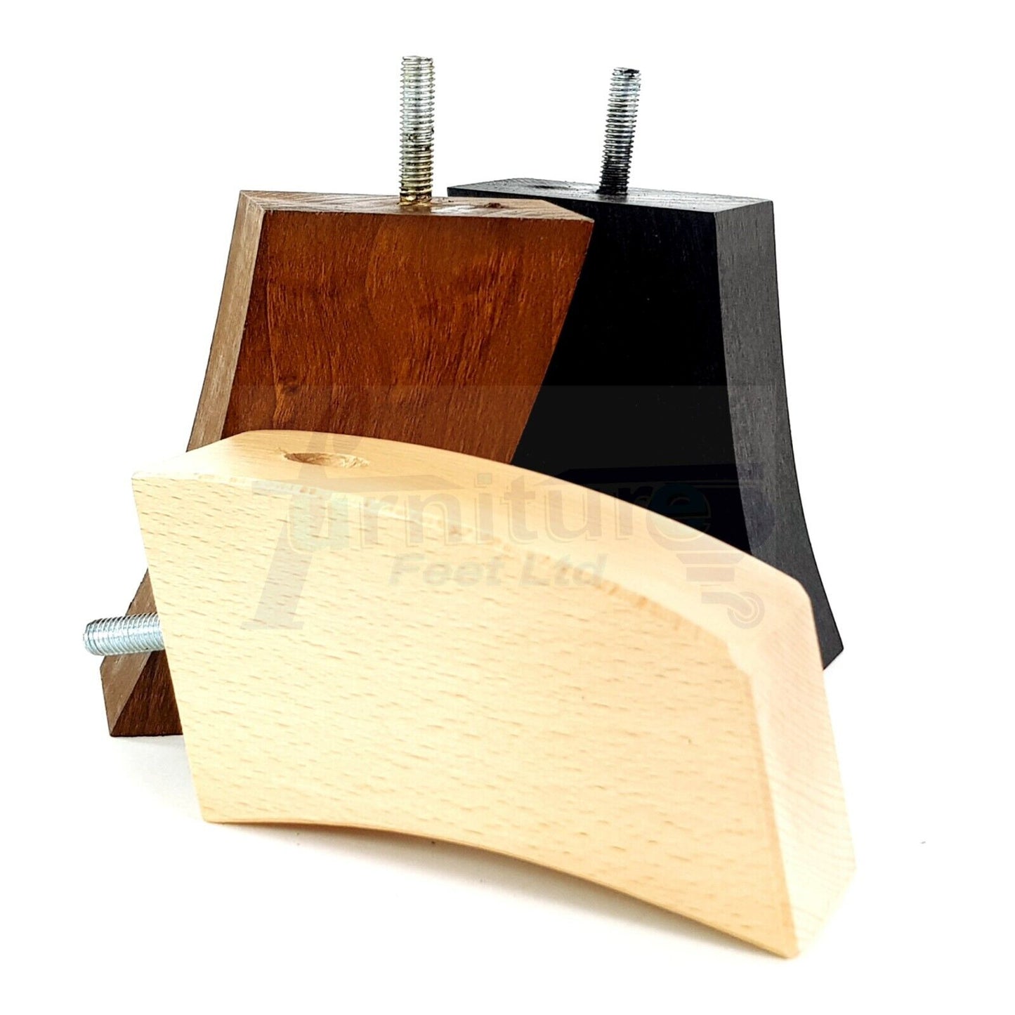 SET OF 4 WOODEN FURNITURE FEET 125mm HIGH REPLACEMENT SOFA LEGS 8mm Thread