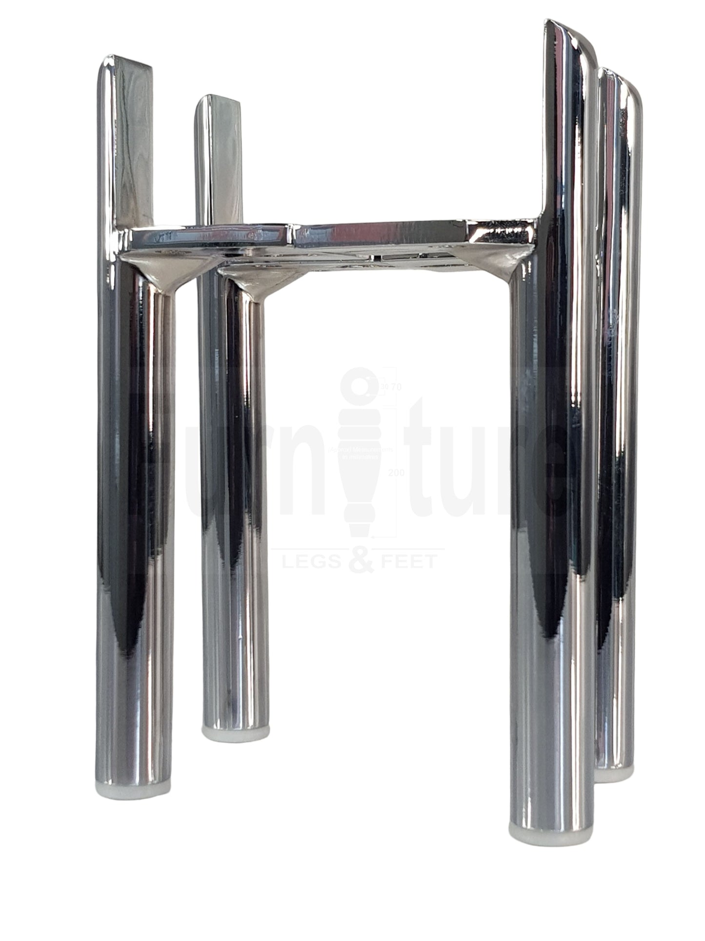 4 Chrome Furniture Settee Legs Cabinet Sofa Metal Feet 170mm High Chair Beds