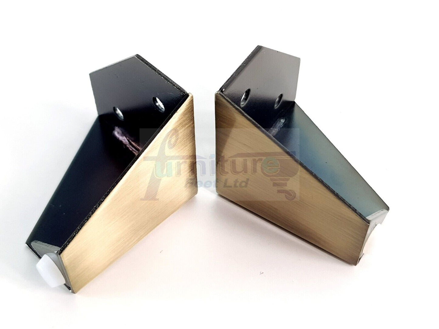 4 Brushed Brass Metal Legs 60mm High Replacement Feet Cabinet Sofa Chair Stool
