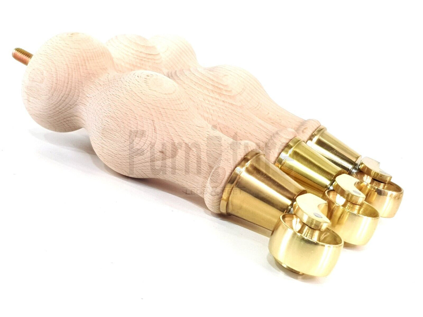 4 Turned Wood Furniture Castor Legs Sofa, Settee, Chair Replacement Feet 195mm