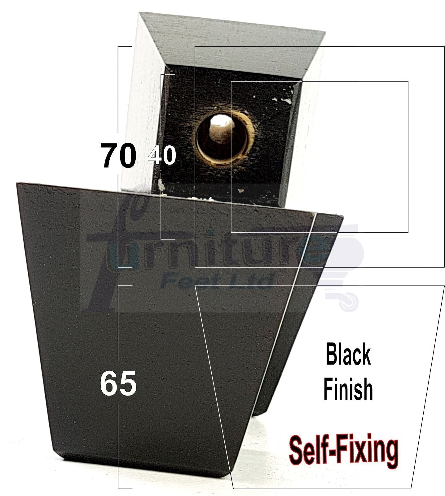 4x Solid Wood Square Block Furniture Feet Replacement Legs 100mm High
