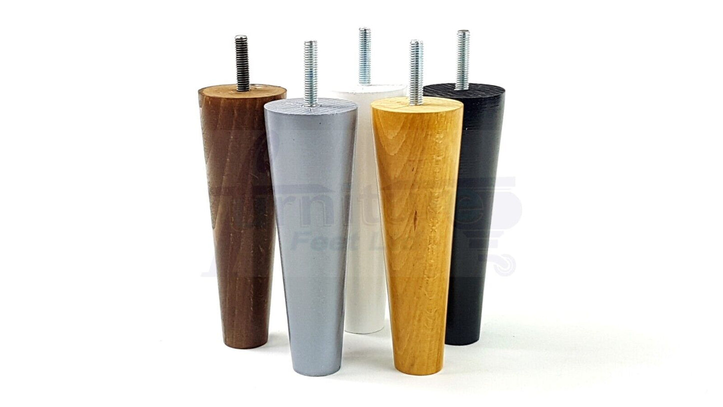 4 Solid Wood Replacement Furniture Chair Legs M8 Settee Sofa Feet 135mm High