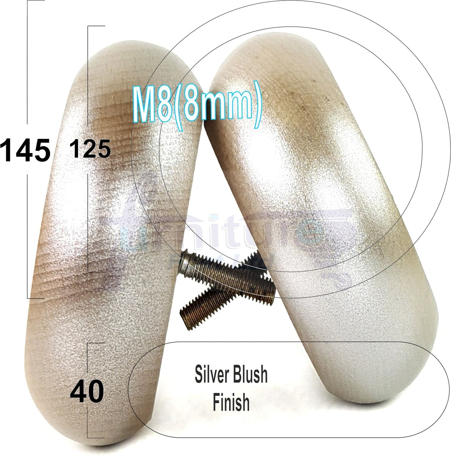 Set Of 4 Turned Wood Furniture Legs Chair Sofa Bed Replacement Bun Feet 40mm High