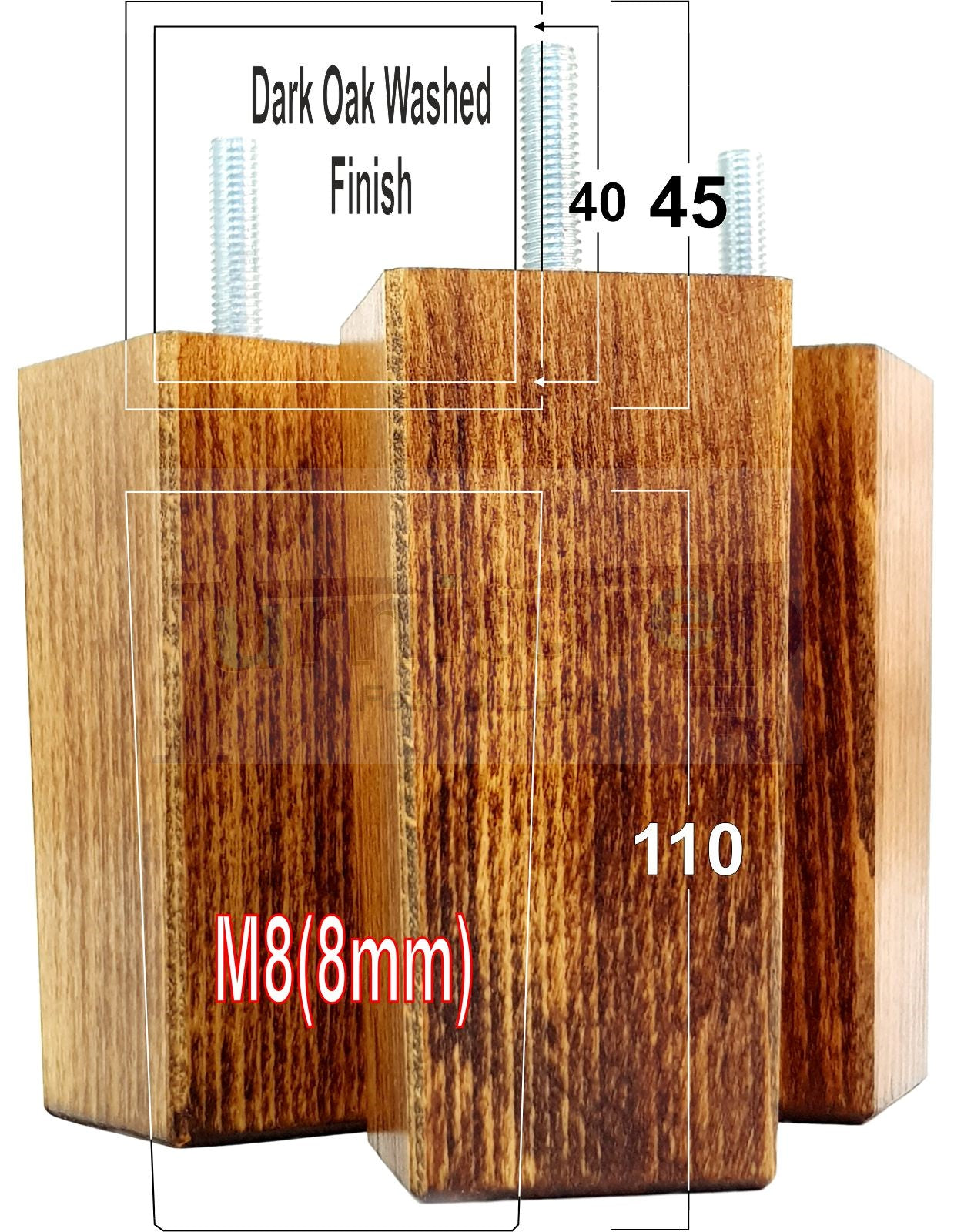 4 Wood Furniture Feet Replacement Legs 110mm High Chairs Stools Sofa Bed Settee & Cabinets M8