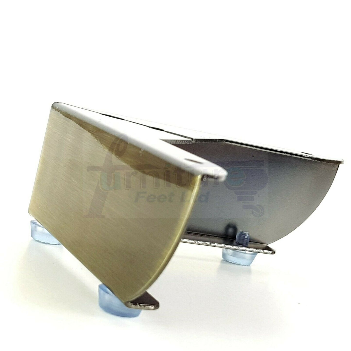 4x Metal Furniture Legs 40mm High Chair Feet Cabinets Brushed Brass (Self-Fix)