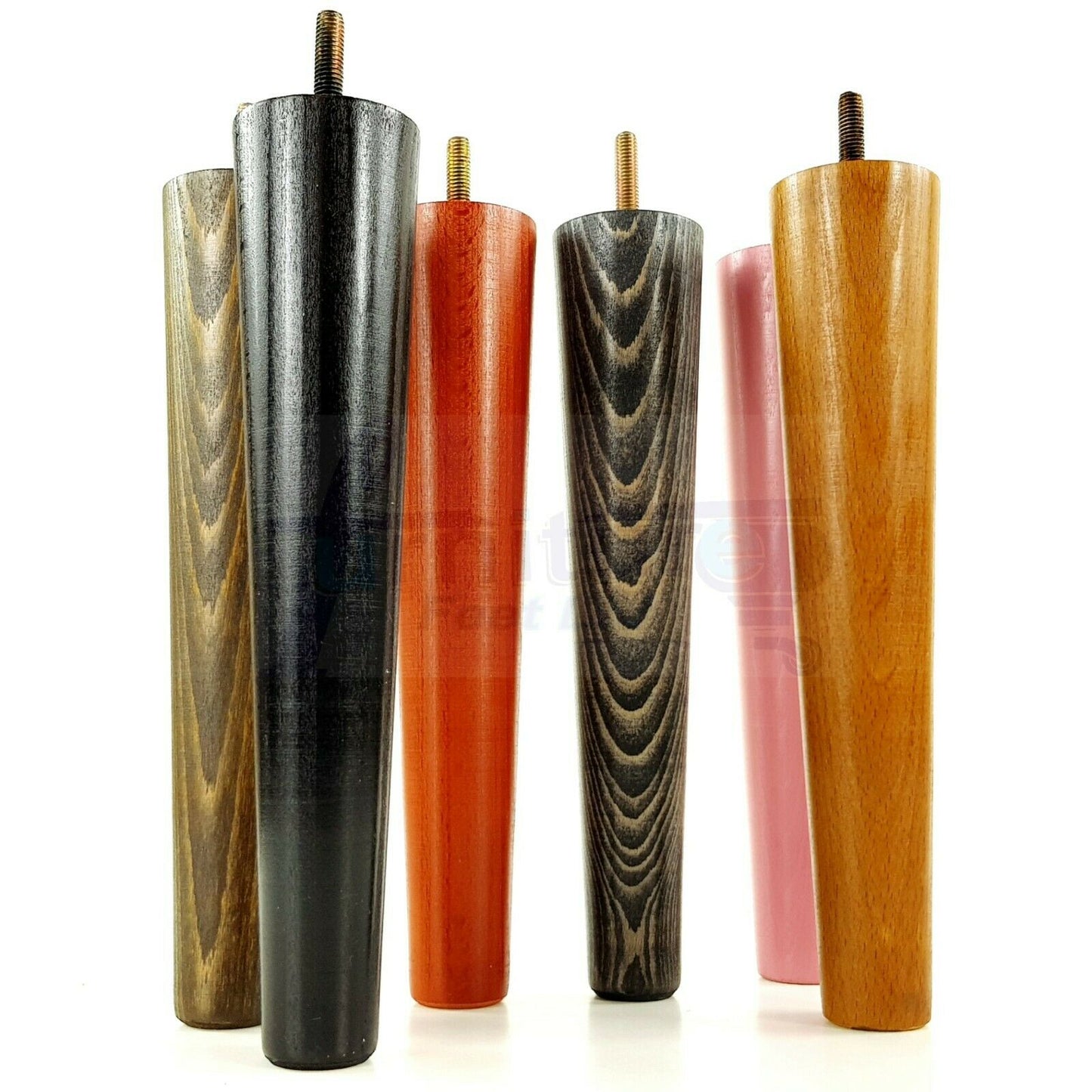 4 Solid Retro Wood Replacement Furniture Chair Legs M8 Settee Sofa Feet 230mm High
