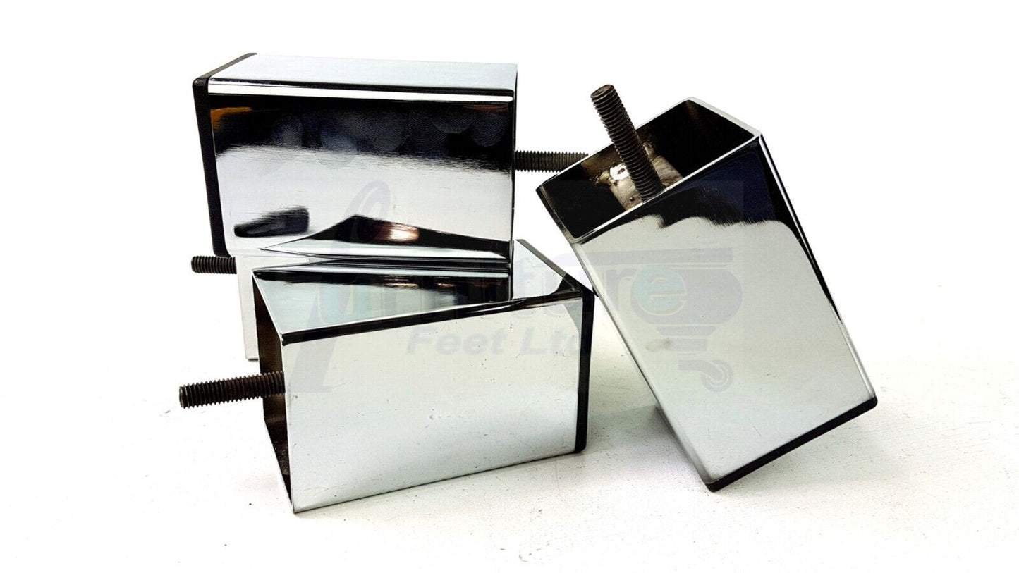 4x Metal Furniture Legs 100mm High Settee Sofa Chair Cabinet Bed Feet M8
