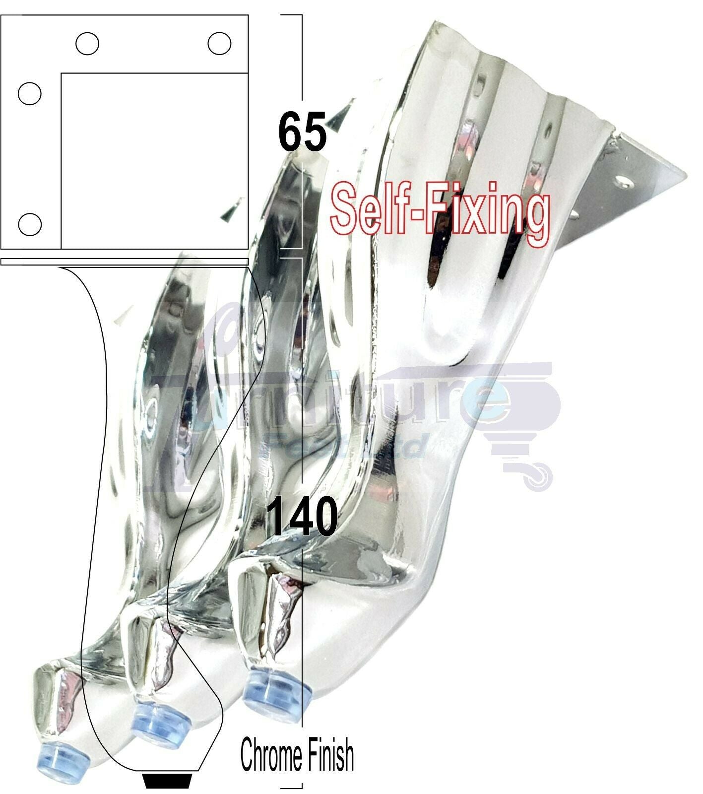 4 Metal Queen Anne Feet 140mm High Furniture Legs Sofa Chair Cabinet Stool Bed