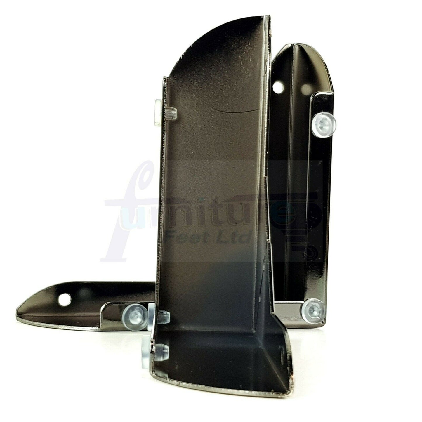 4x Metal Furniture Legs 40mm High Chair Settee Sofa Feet Black Chrome (Self-Fix)