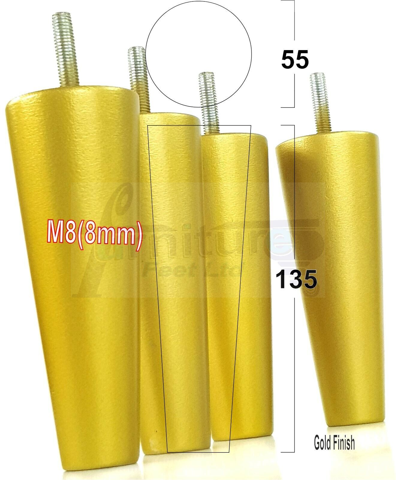 4 Solid Wood Replacement Furniture Chair Legs M8 Settee Sofa Feet 135mm High