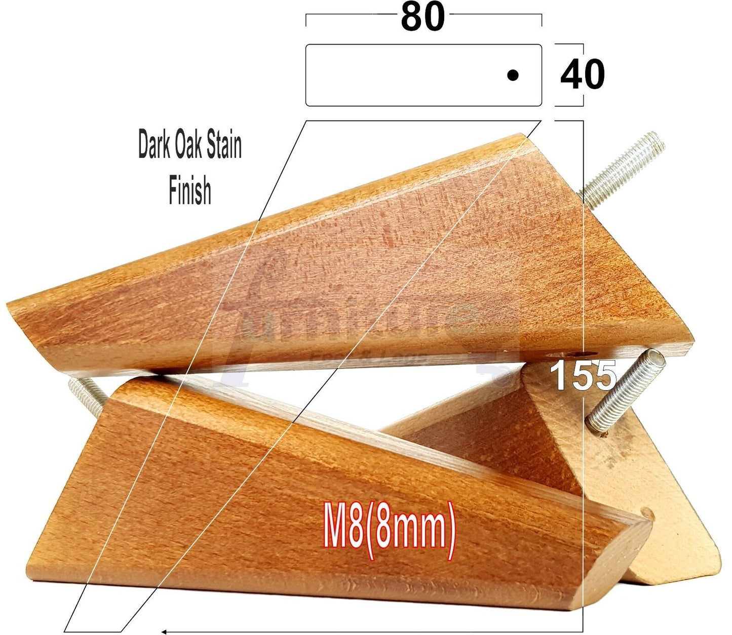 4 Replacement Tapered Feet 150mm High Wood Angled Furniture Legs 6 Inches Tall Chairs Stools Sofa's Beds Settee Cabinets M8